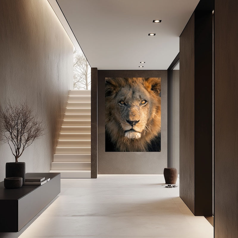 Fine Art leeuwenportret op acrylglas - grote foto gang - Unshaken, Julia Eilert